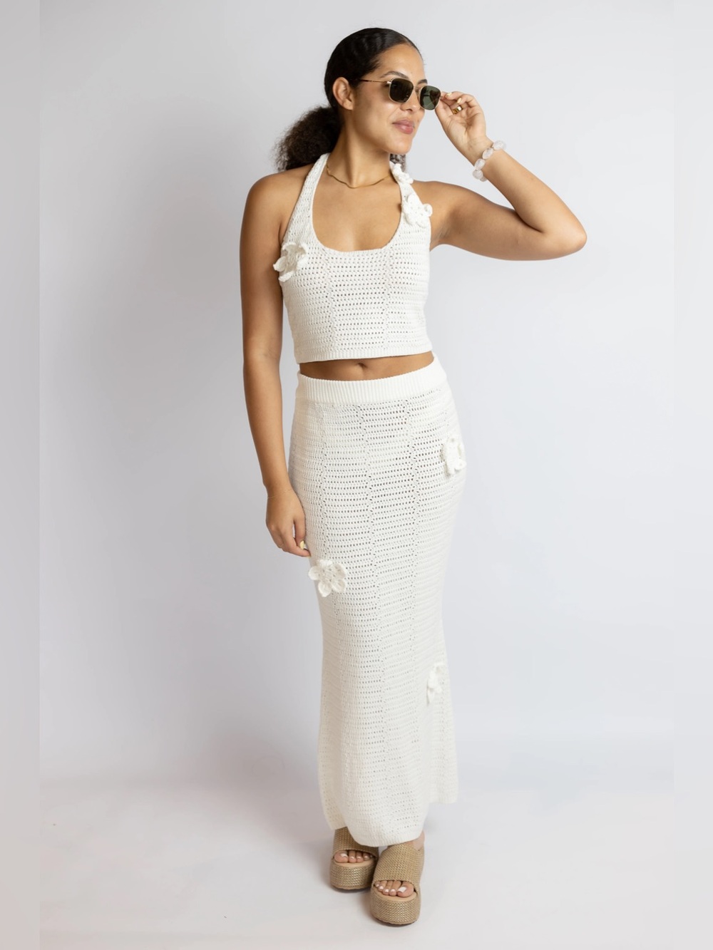 Beach club crochet maxi skirt